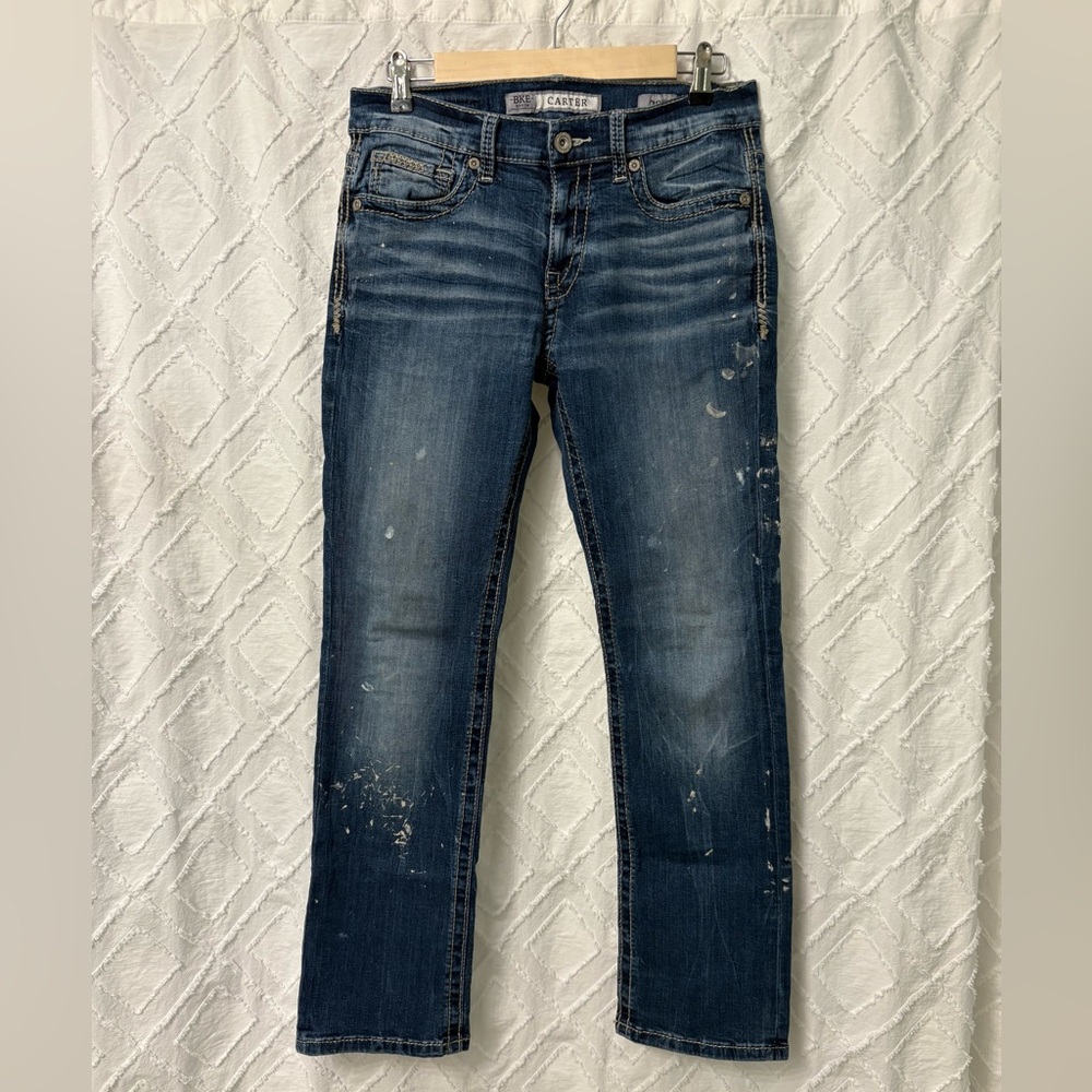 BKE Men's Straight Jeans - Paint Splattered
